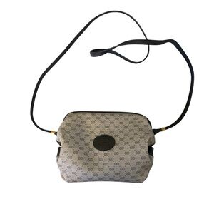 Authentic GUCCI Crossbody Bag Micro Barrel Canvas Leather